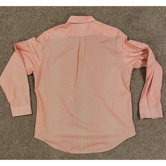 Ralph Lauren Dress Shirt Button Up Long Sleeve Mens X Large Orange Striped - Picture 6 of 10
